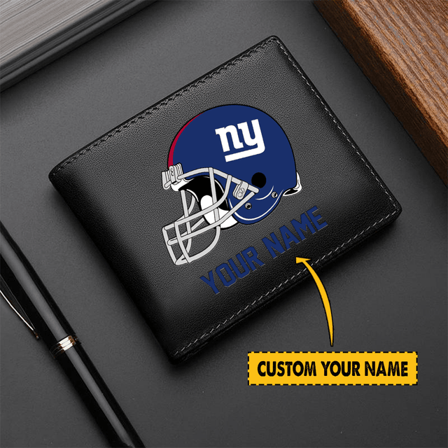 LIMITED EDITION - NEW CUSTOMIZED NFL32 NY GIANTS LEATHER WALLET