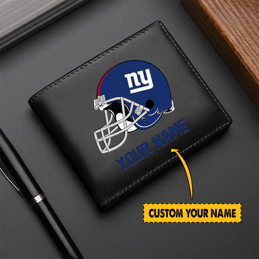 LIMITED EDITION - NEW CUSTOMIZED NFL32 NY GIANTS LEATHER WALLET