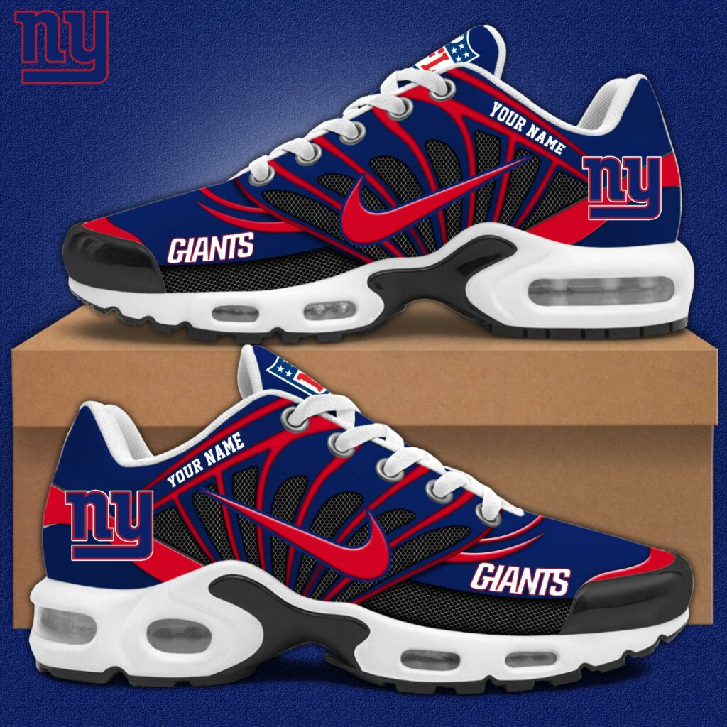 LIMITED EDITION - NEW CUSTOMIZED NFL32 NYG NEW YORK GIANTS AIR MAX PLUS SNEAKERS