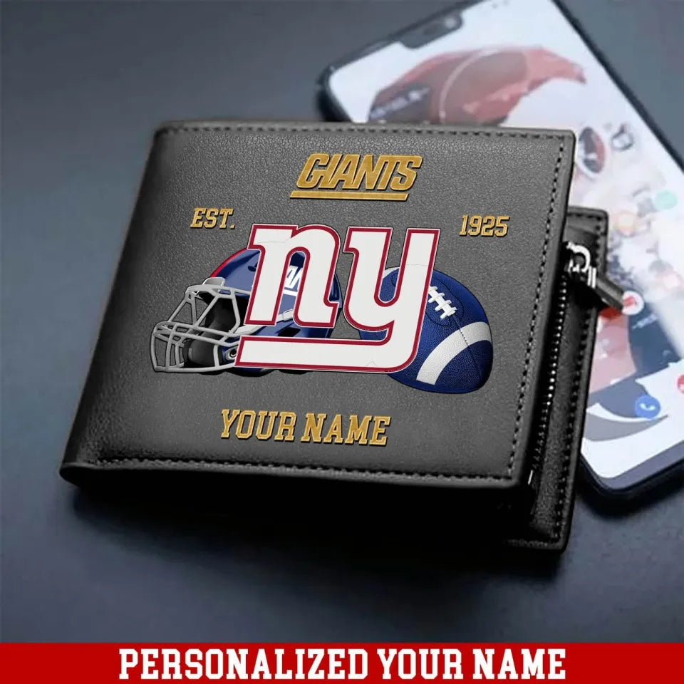 LIMITED EDITION - NEW CUSTOMIZED NFL32 NYG NEW YORK GIANTS LEATHER WALLET