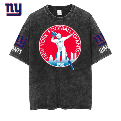 [SPECIAL OFFER] NEW CUSTOMIZED NFL32 NYG NEW YORK GIANTS MULTICOLOR WASHED TEE