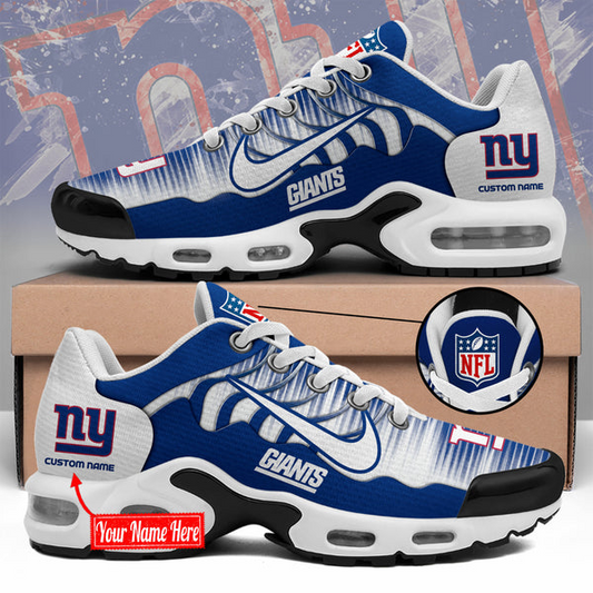 LIMITED EDITION - NEW CUSTOMIZED NFL32 NYG NEW YORK GIANTS UNISEX AIR MAX PLUS SNEAKERS