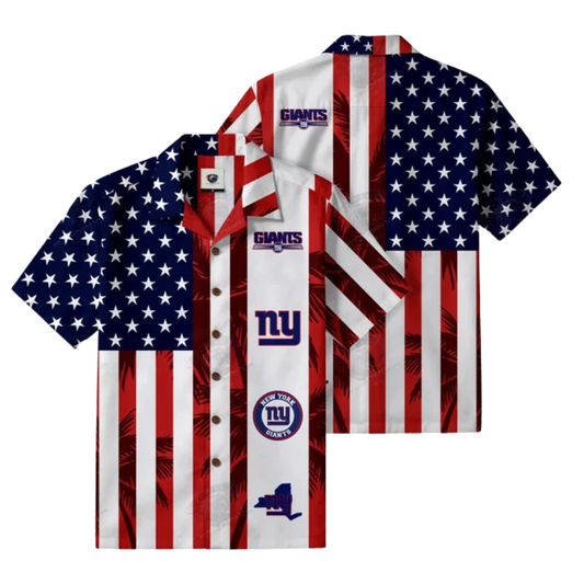 LIMITED EDITION - NEW CUSTOMIZED NFL32 NYG NEW YORK GIANTS PATRIOTIC 250 USA HAWAIIAN SHIRT