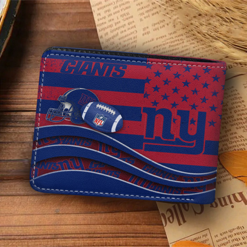 [SPECIAL OFFER] NEW CUSTOMIZED NFL32 NYG NEW YORK GIANTS LEATHER WALLET