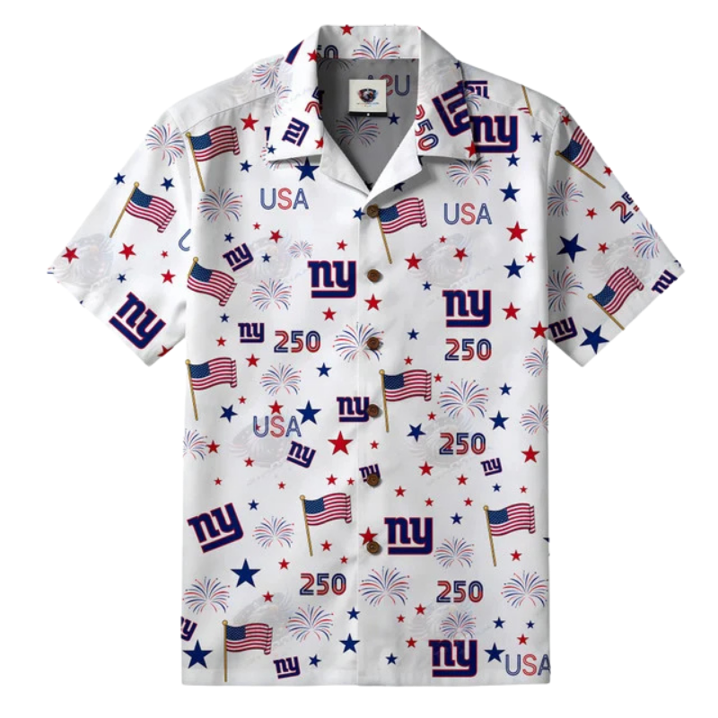LIMITED EDITION - NEW CUSTOMIZED NFL32 NYG NEW YORK GIANTS PATRIOTIC 250 USA HAWAIIAN SHIRT