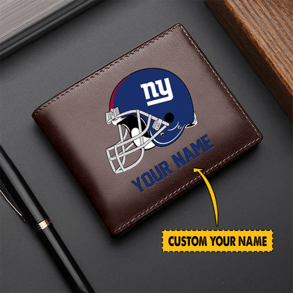 LIMITED EDITION - NEW CUSTOMIZED NFL32 NY GIANTS LEATHER WALLET