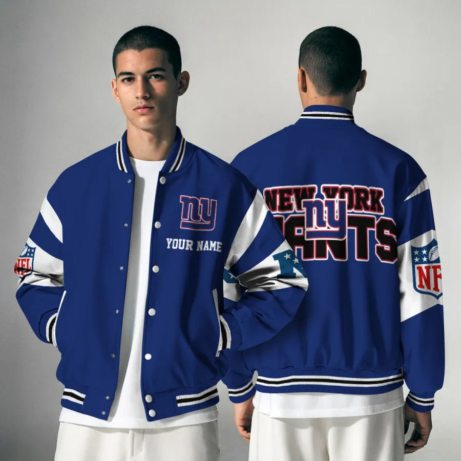 [HOT DEAL] NEW CUSTOMIZED NFL32 NYG NEW YORK GIANTS SATIN VARSITY & BASEBALL JACKET