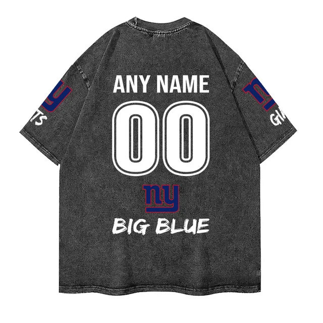 [SPECIAL OFFER] NEW CUSTOMIZED NFL32 NYG NEW YORK GIANTS MULTICOLOR WASHED TEE