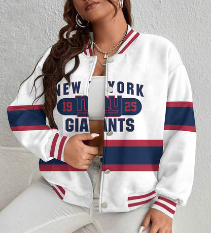 LIMITED EDITION - NEW CUSTOMIZED NFL32 NYG NEW YORK GIANTS SATIN VARSITY & BASEBALL JACKET