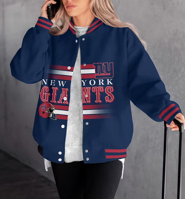LIMITED EDITION - NEW CUSTOMIZED NFL32 NYG NEW YORK GIANTS SATIN VARSITY & BASEBALL JACKET
