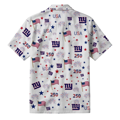 LIMITED EDITION - NEW CUSTOMIZED NFL32 NYG NEW YORK GIANTS PATRIOTIC 250 USA HAWAIIAN SHIRT