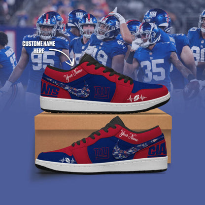 [SPECIAL OFFER] NEW CUSTOMIZED NFL32 NYG NEW YORK GIANTS AIR JORDAN LOW SHOES