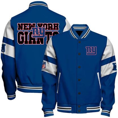 LIMITED EDITION - NEW CUSTOMIZED NFL32 NYG NEW YORK GIANTS SATIN VARSITY & BASEBALL JACKET