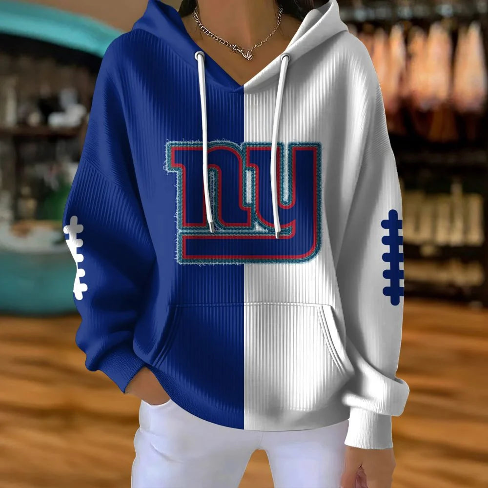 LIMITED EDITION - NEW CUSTOMIZED NFL32 NYG NEW YORK GIANTS RIBBED HOODIE & SWEATSHIRT