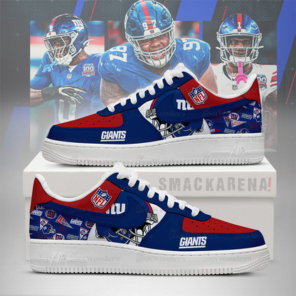 LIMITED EDITION - NEW CUSTOMIZED NFL32 NYG NY GIANTS AF1 SNEAKERS