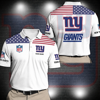 LIMITED EDITION - NEW CUSTOMIZED NFL32 NYG NEW YORK GIANTS POLO SHIRT