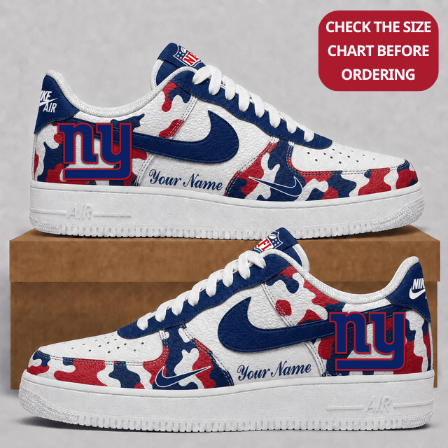 [SPECIAL OFFER] NEW CUSTOMIZED NFL32 NYG NEW YORK GIANTS AF1 SHOES