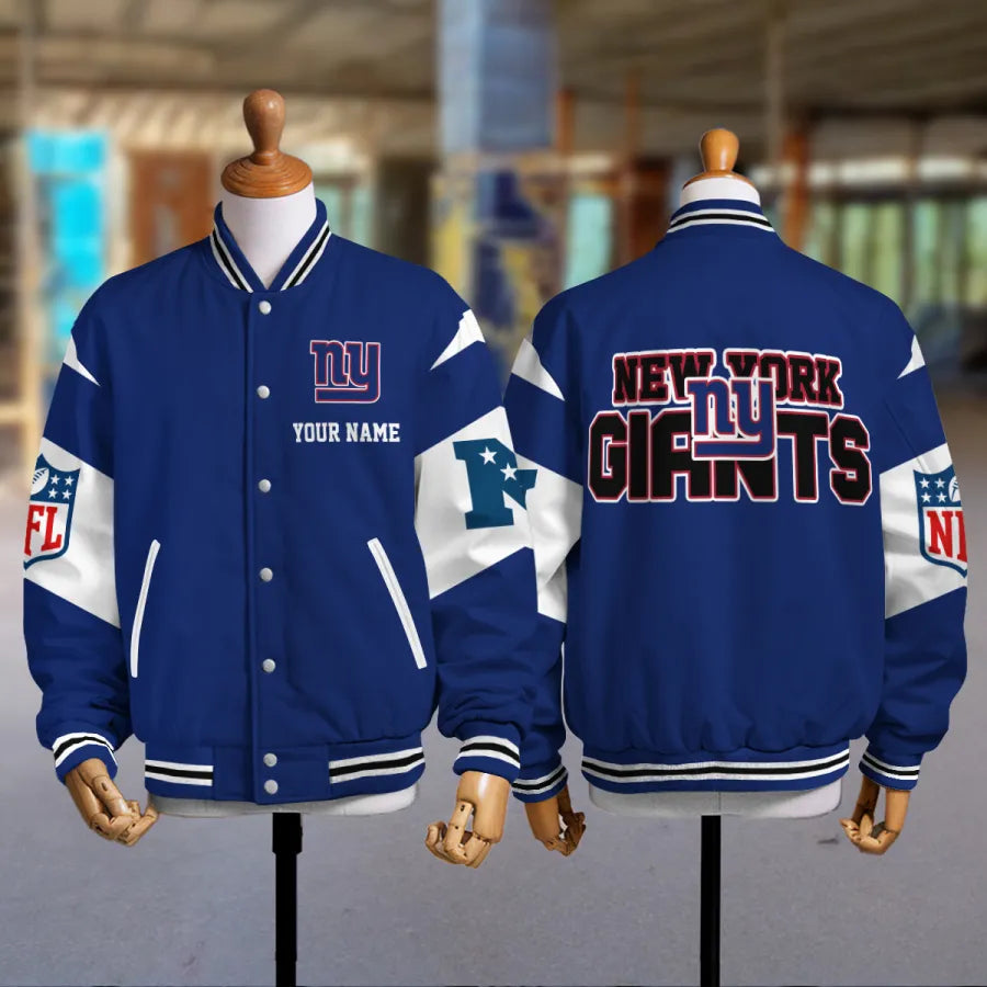 [HOT DEAL] NEW CUSTOMIZED NFL32 NYG NEW YORK GIANTS SATIN VARSITY & BASEBALL JACKET