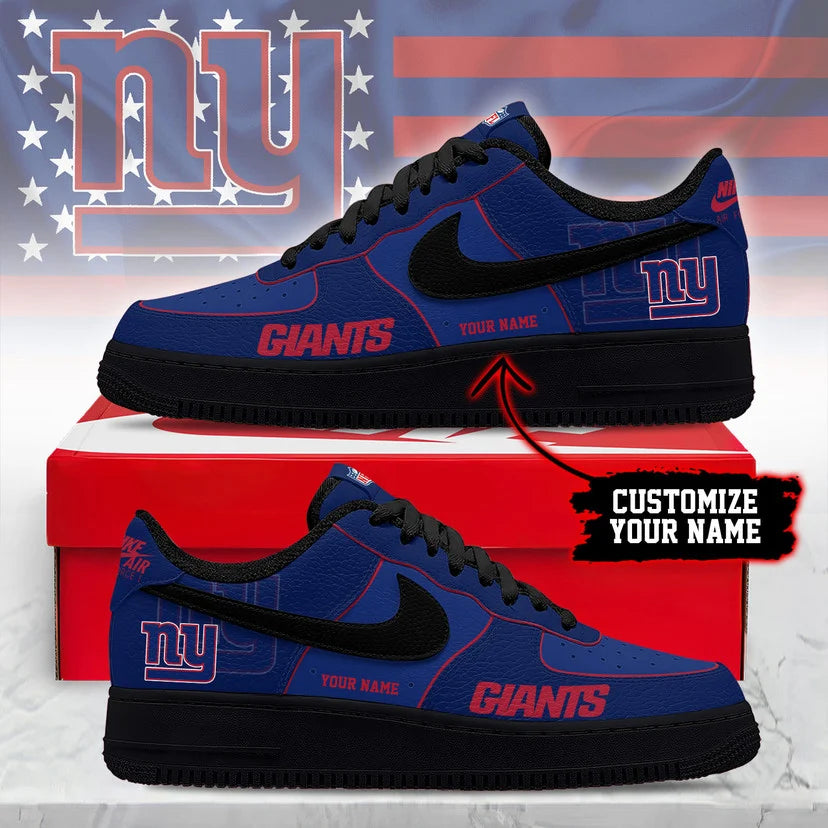 LIMITED EDITION - NEW CUSTOMIZED NFL32 NYG NY GIANTS AF1 SNEAKERS