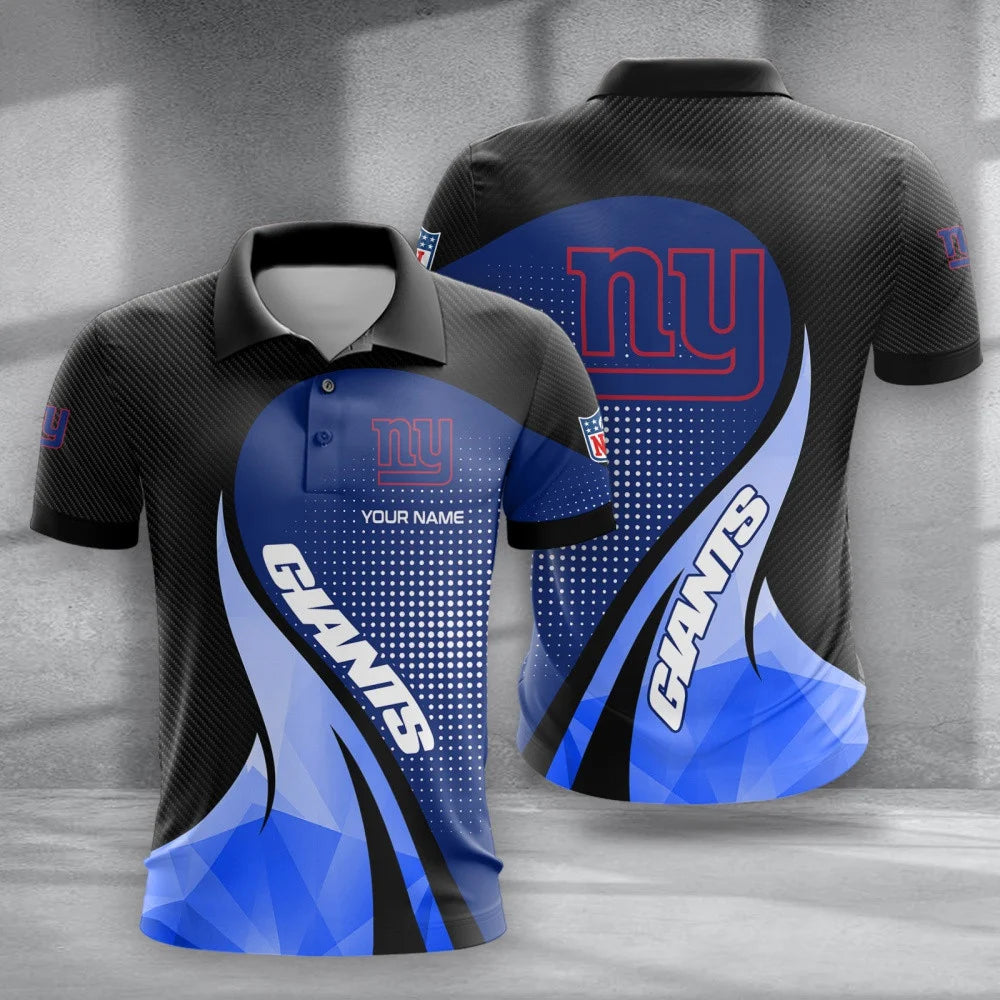 LIMITED EDITION - NEW CUSTOMIZED NFL32 NYG NEW YORK GIANTS POLO, T-SHIRT & SHORT PANTS SET
