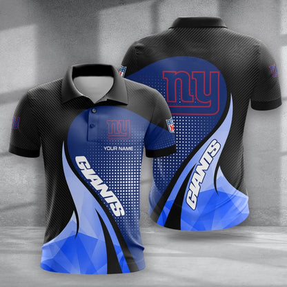 LIMITED EDITION - NEW CUSTOMIZED NFL32 NYG NEW YORK GIANTS POLO, T-SHIRT & SHORT PANTS SET