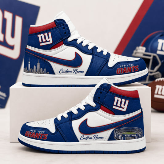 [SPECIAL OFFER] NEW CUSTOMIZED NFL32 NYG NEW YORK GIANTS AIR JORDAN 1