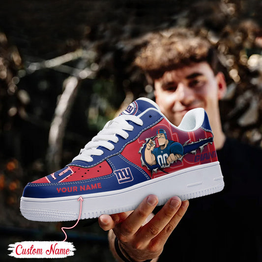 LIMITED EDITION - NEW CUSTOMIZED NFL32 NYG NEW YORK GIANTS AF1 SNEAKERS