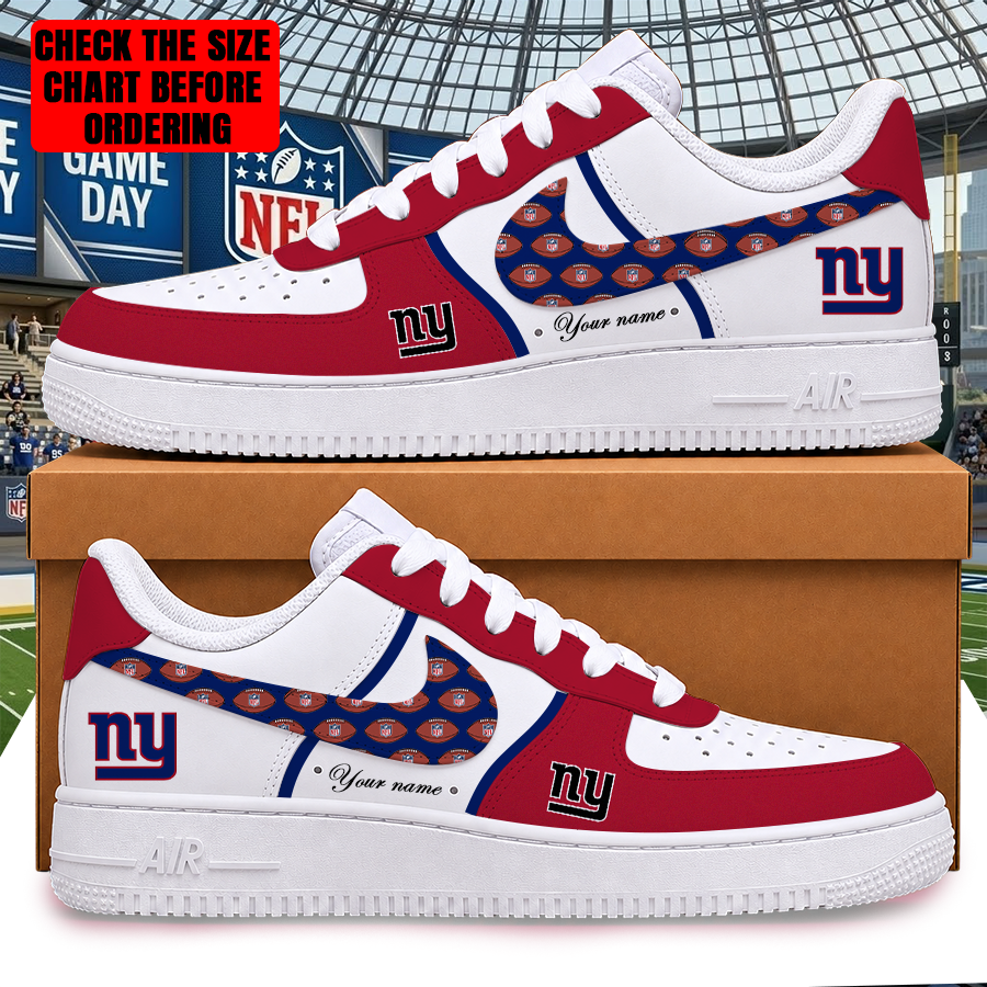 LIMITED EDITION - NEW CUSTOMIZED NFL32 NYG NEW YORK GIANTS AF1 SHOES