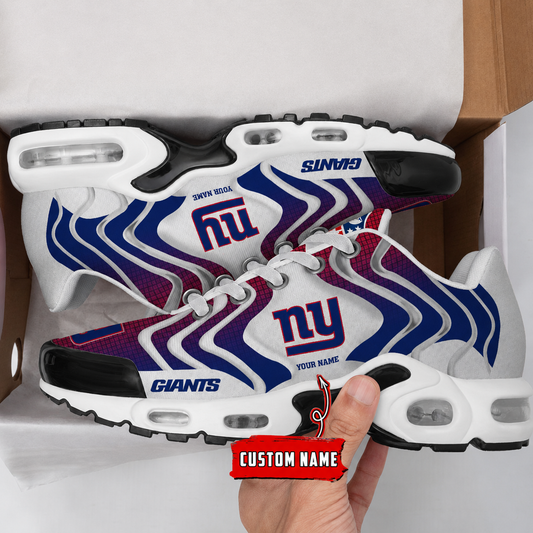 LIMITED EDITION - NEW CUSTOMIZED NFL32 NYG NEW YORK GIANTS AIR MAX PLUS SNEAKERS