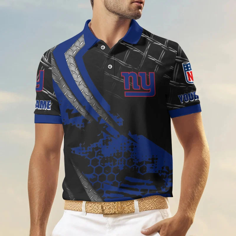 LIMITED EDITION - NEW CUSTOMIZED NFL32 NYG NEW YORK GIANTS POLO SHIRT