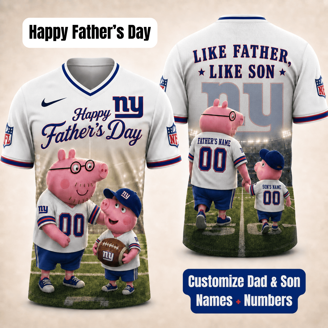 [FATHER'S DAY] NEW CUSTOMIZED NFL32 NYG NEW YORK GIANTS FOOTBALL JERSEY