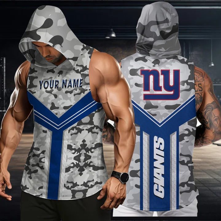 LIMITED EDITION - NEW CUSTOMIZED NFL32 NYG NEW YORK GIANTS HOODED TANK TOP