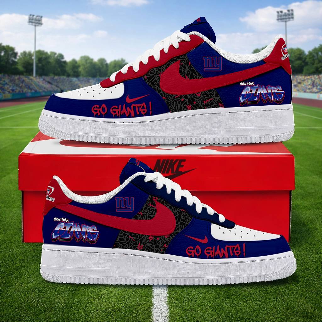 LIMITED EDITION - NEW CUSTOMIZED NFL32 NYG NEW YORK GIANTS AF1 SNEAKERS