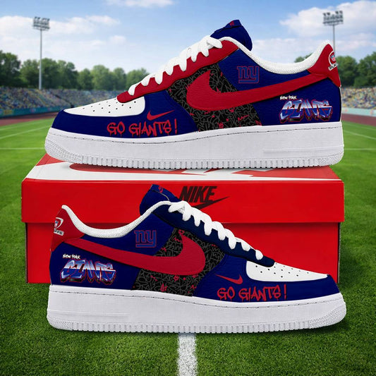 LIMITED EDITION - NEW CUSTOMIZED NFL32 NYG NEW YORK GIANTS AF1 SNEAKERS