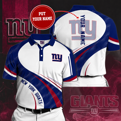 LIMITED EDITION - NEW CUSTOMIZED NFL32 NYG NEW YORK GIANTS POLO SHIRT