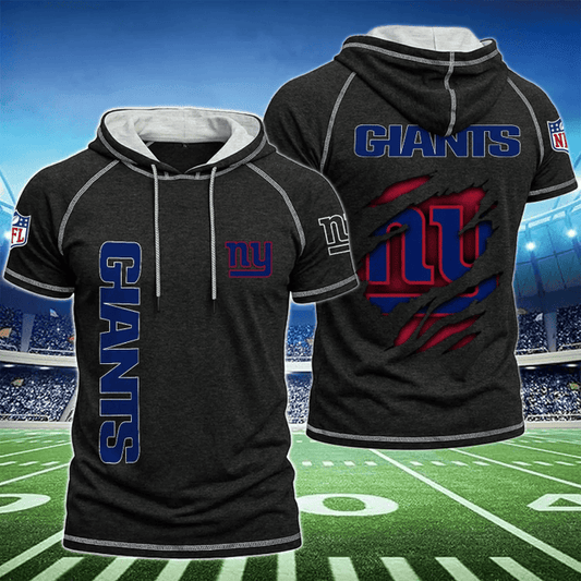 [SPECIAL OFFER] NEW CUSTOMIZED NFL32 NYG NEW YORK GIANTS SHORT SLEEVE HOODIE