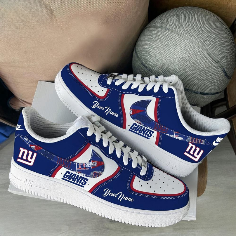 LIMITED EDITION - NEW CUSTOMIZED NFL32 NYG NEW YORK GIANTS AF1 SNEAKERS