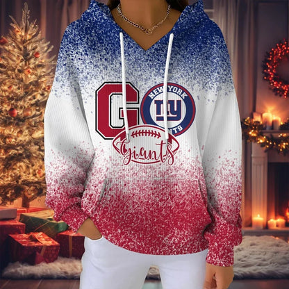 LIMITED EDITION - NEW CUSTOMIZED NFL32 NYG NEW YORK GIANTS RIBBED HOODIE & SWEATSHIRT