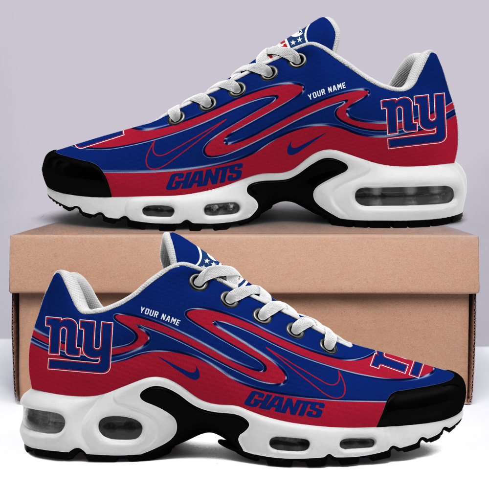 LIMITED EDITION - NEW CUSTOMIZED NFL32 NYG NEW YORK GIANTS AIR MAX PLUS SNEAKERS