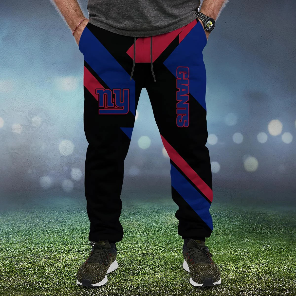 LIMITED EDITION - NEW CUSTOMIZED NFL32 NYG NEW YORK GIANTS SWEATPANTS