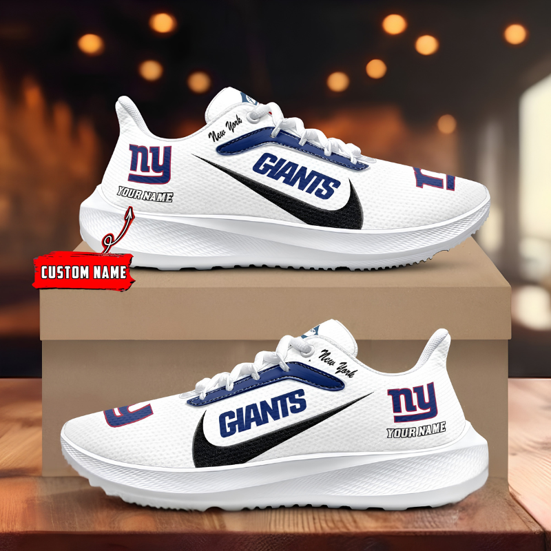 [SPECIAL OFFER] NEW CUSTOMIZED NFL32 NYG NEW YORK GIANTS ROAD RUNNING SHOES
