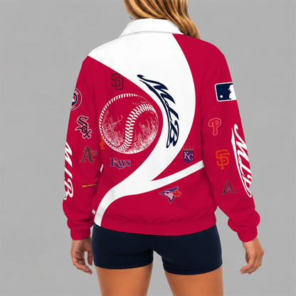 [FLASH SALE] NEW CUSTOMIZED MLB32 MLB ALL TEAMS V-NECK ZIPPER SWEATSHIRT JACKET