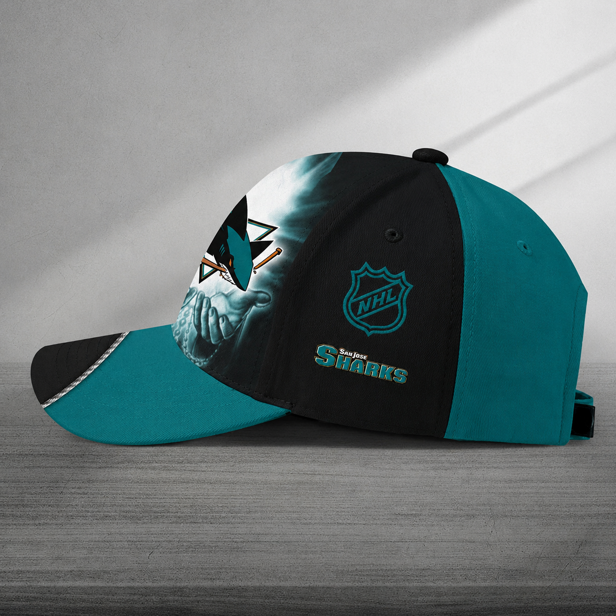 LIMITED EDITION - NEW CUSTOMIZED NHL32 SJS SAN JOSE SHARKS CLASSIC CAP