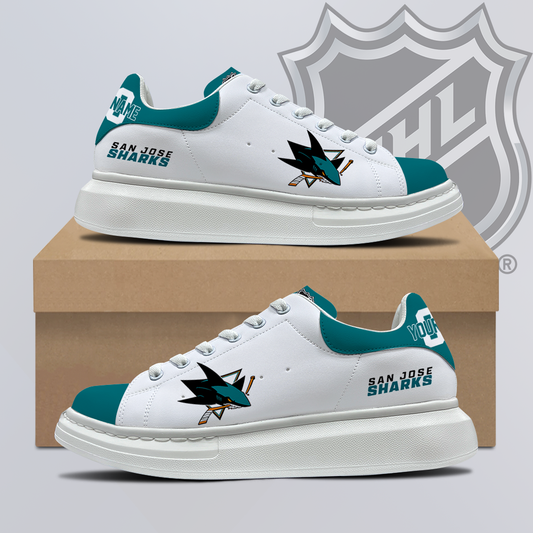 [SUPER SALE] NEW CUSTOMIZED NHL32 SJS SAN JOSE SHARKS MCQUEEN SHOES