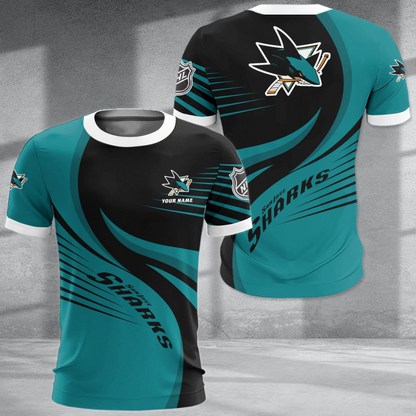 LIMITED EDITION - NEW CUSTOMIZED NHL32 SJS SAN JOSE SHARKS POLO SHIRT & T-SHIRTS