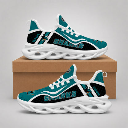 VIRAL EDITION - NEW CUSTOMIZED NHL32 SJS SAN JOSE SHARKS CLUNKY SNEAKERS
