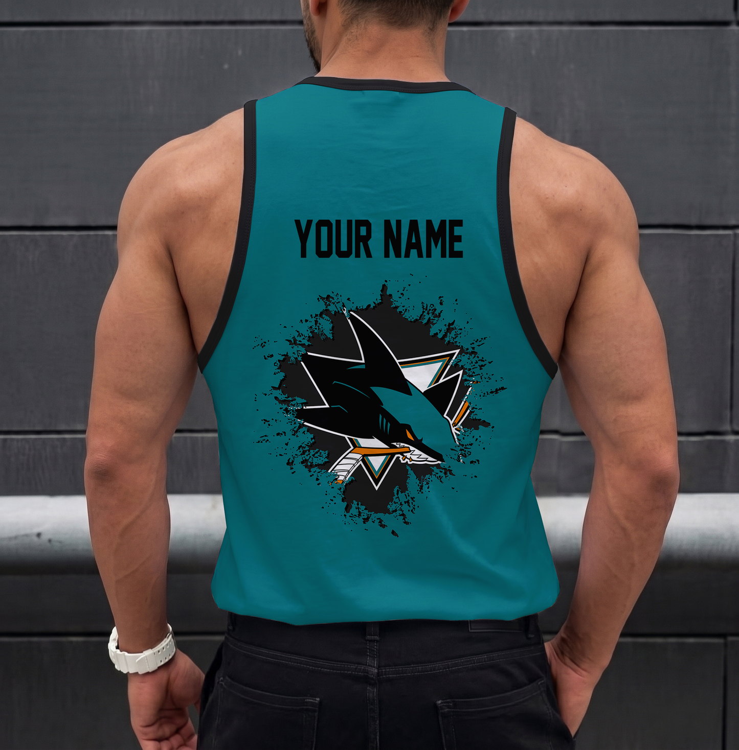 LIMITED EDITION - NEW CUSTOMIZED NHL32 SJS SAN JOSE SHARKS UNISEX TANK TOP