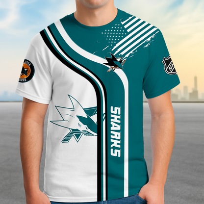 ELITE EDITION - NEW CUSTOMIZED NHL32 SJS SAN JOSE SHARKS POLO SHIRT, ZIP POLO SHIRT & T-SHIRTS