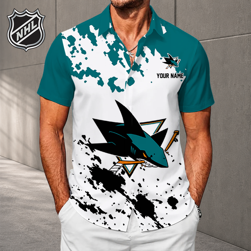 LIMITED EDITION - NEW CUSTOMIZED NHL32 SJS SAN JOSE SHARKS UNISEX HAWAIIAN SHIRT