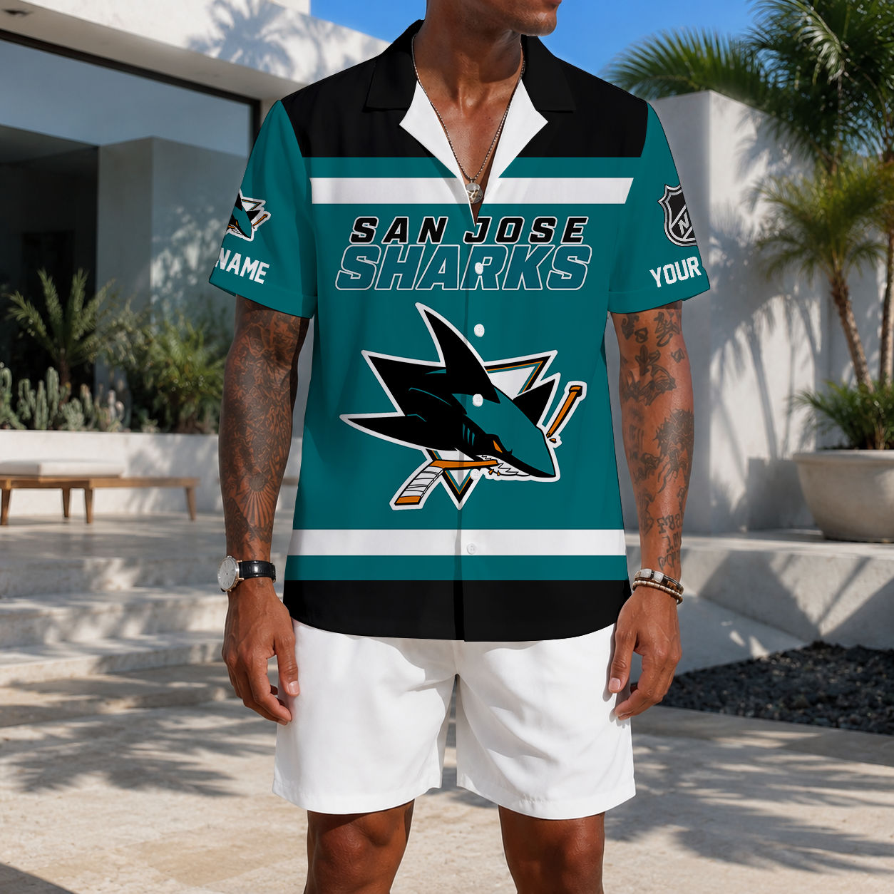 LIMITED EDITION - NEW CUSTOMIZED NHL32 SJS SAN JOSE SHARKS UNISEX HAWAIIAN SHIRT